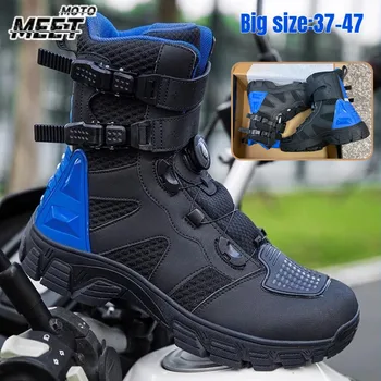 Leder Wasserdichte Motorradstiefel Sportschuhe Motorradausrüstung Fahrradstiefel Retro Reitschuhe Motor Van