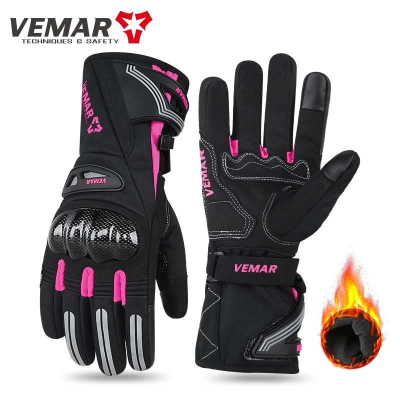 Winter-Motorradhandschuhe aus Kohlefaser, wasserdicht, warm – Bild 4