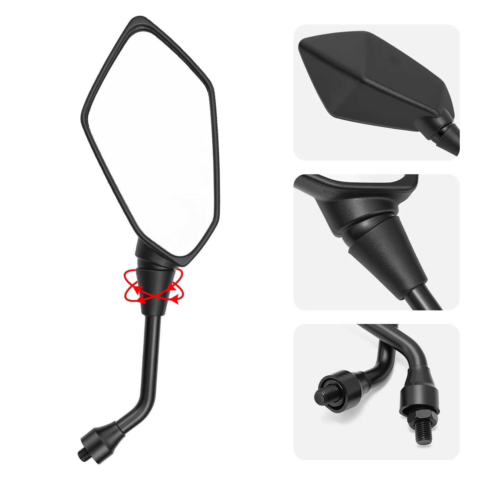 1 Paar Motorrad-Lenkerspiegel M10 Rückspiegel Lenker-Rückspiegel – Immagine 4