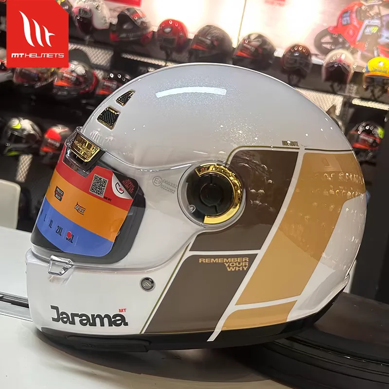 MT Jarama Retro Motorradhelm DOT ECE-Zertifizierung Full Face Racing – Bild 6