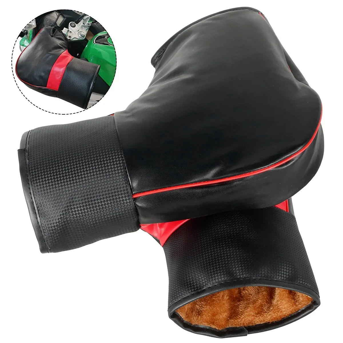 1 Paar Winterwarme Motorradhandschuhe, Lenkerhandschuhe, Schützende Motorrad- und Roller-Handgriffmanschetten