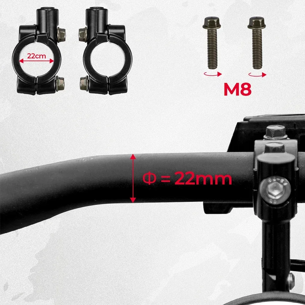 Motorrad-Rückspiegel, rund, CNC-Aluminium, 7/8 Zoll, Lenkerhalterung – Bild 5