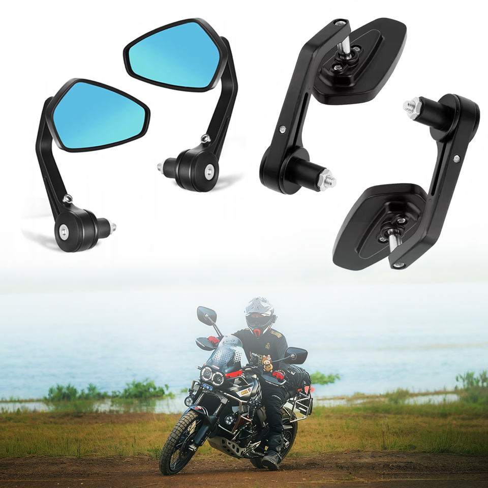 Motorradspiegel 7/8" Lenkerende Rückspiegel Universal Seitenspiegel Motorrad Rückspiegel