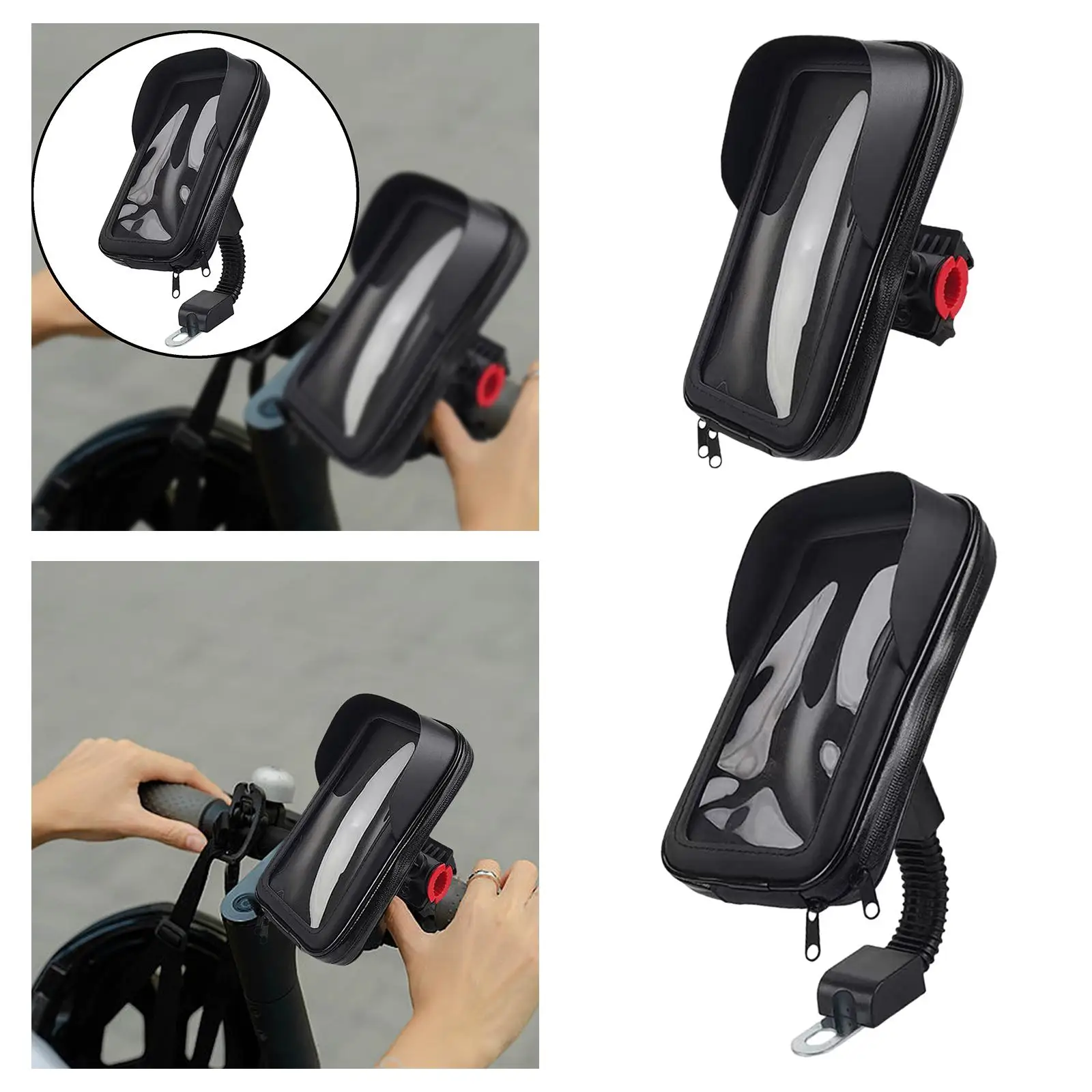 Motorrad-Telefonhalter, wasserdichte Tasche, Telefon-Montagehalterung – Immagine 6