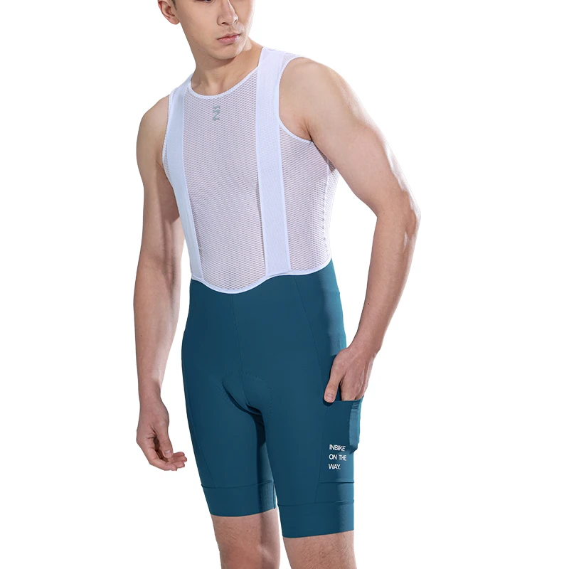 INBIKE Herren Radfahren Trägerhose 3D Gepolsterte MTB Bike Shorts Hosen Mann Rennrad Hosen Fahrrad Shorts