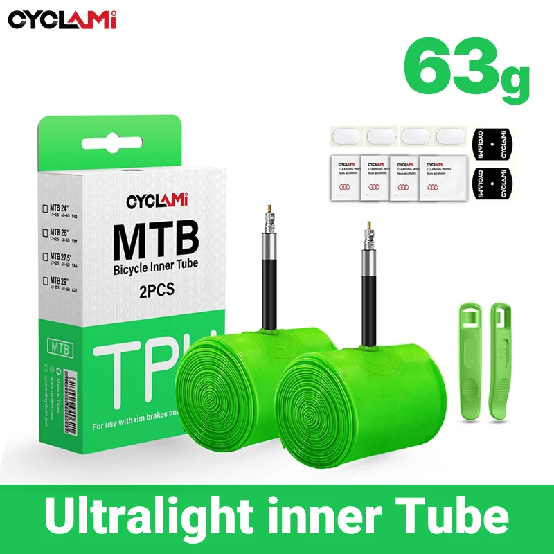 CYCLAMI Ultraleichter Fahrradschlauch 26 27,5 29 Zoll MTB Fahrrad TPU Material Reifen 45 mm französisches