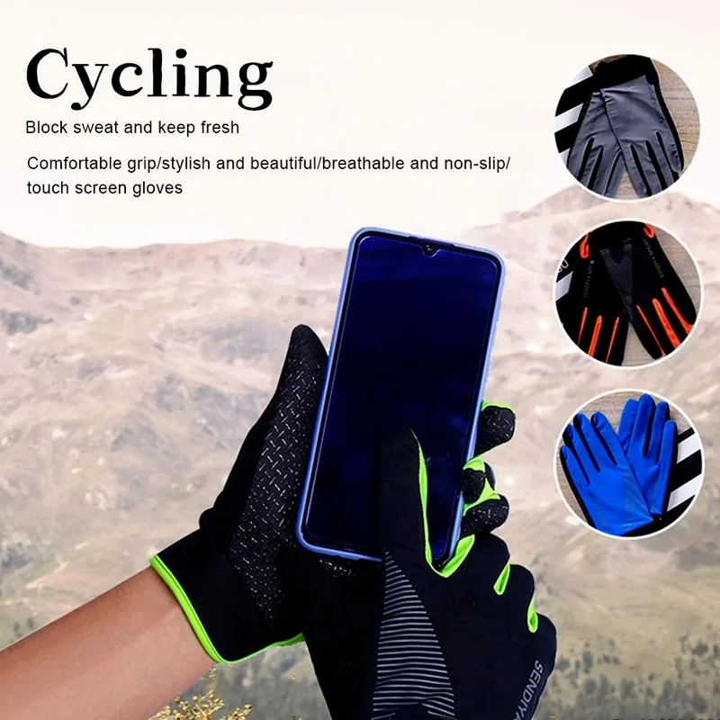 Fahrrad handschuhe Voll finger Touchscreen Motorrad Fahrrad MTB – Immagine 6