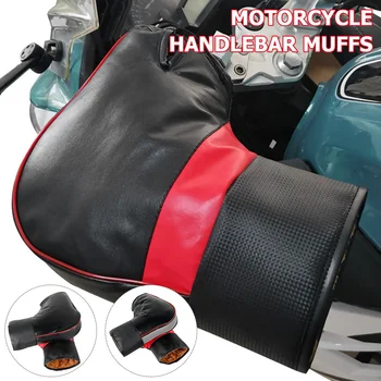 1 Paar Winter-Motorrad-Lenkerhandschuhe, dicke, warme, regenfeste Schutzhandschuhe für Scooter, Lenkerwärmer