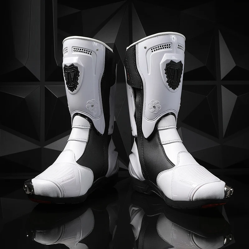 Motorrad Reitstiefel Männer Ziehen Motorrad Schuhe Straße – Image 3