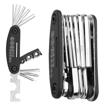 16-in-1 Multifunktions-Fahrradwerkzeugset - Tragbares, faltbares Fahrrad-Multitool-Set mit Inbusschlüssel