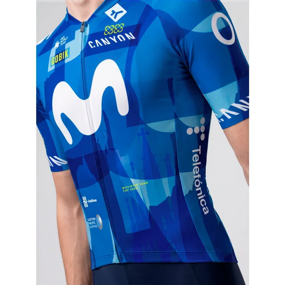 M Radsporttrikot 2026 Pro-Team-Set Kurzarm Espana Bekleidung Herren Rennradtrikot Anzug Fahrrad-Trägerhose