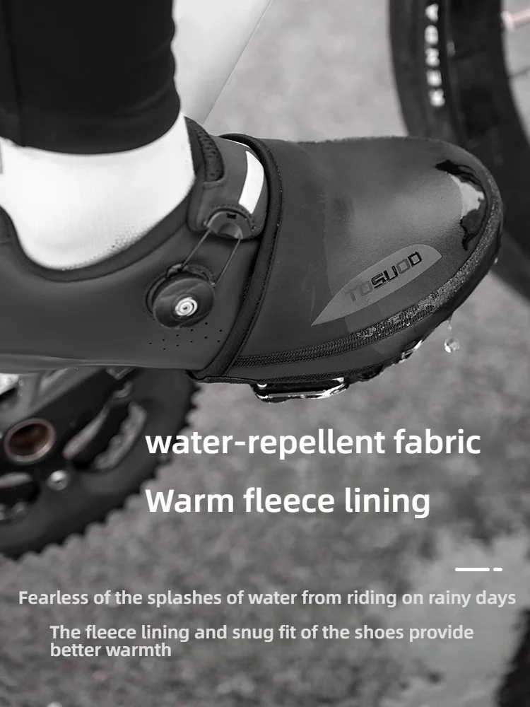 TOSUOD Fahrradschuhüberzug, winddicht, abriebfest, warm halten, halber – Immagine 3