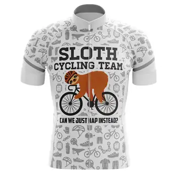 Radtrikots Herren Sloth Team Sommer Kurzarm Fahrradtrikot Atmungsaktives Maillot Ropa Ciclismo Rennrad
