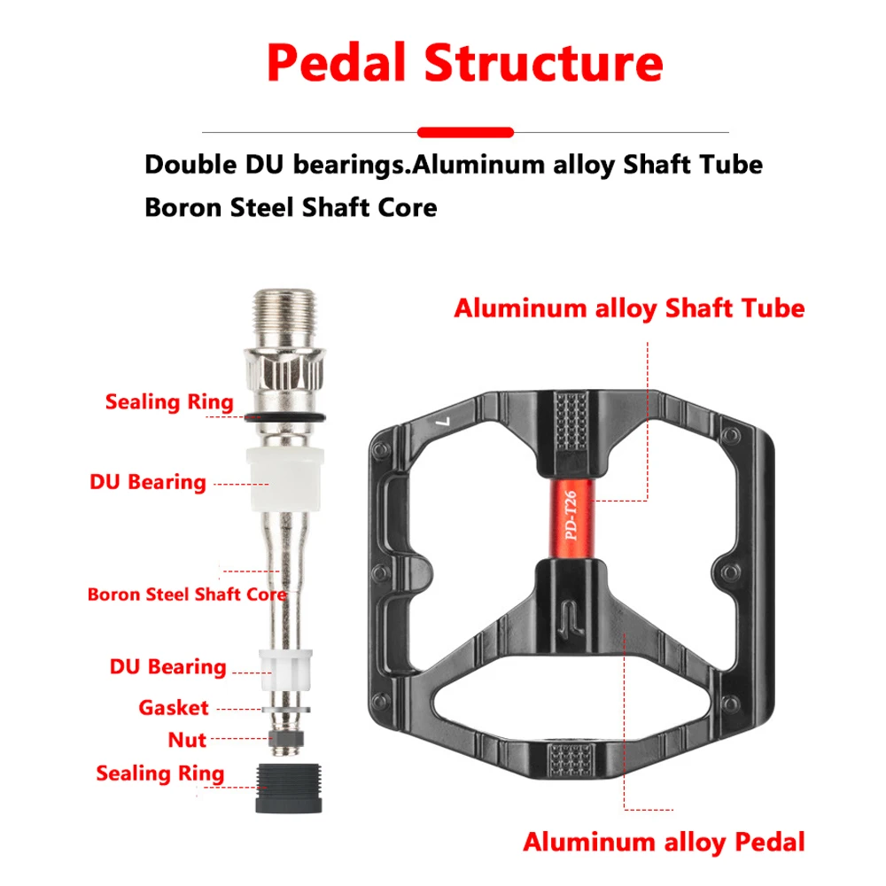 PROMEND MTB Fahrradpedal Anti-Rutsch-Doppel-DU-Lager Leichtes Pedal – Immagine 5