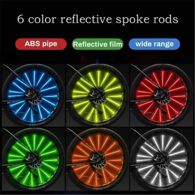 Fahrrad Speichen Reflektor Clips 12-teiliges Set Rohr Warnstreifen – Image 6
