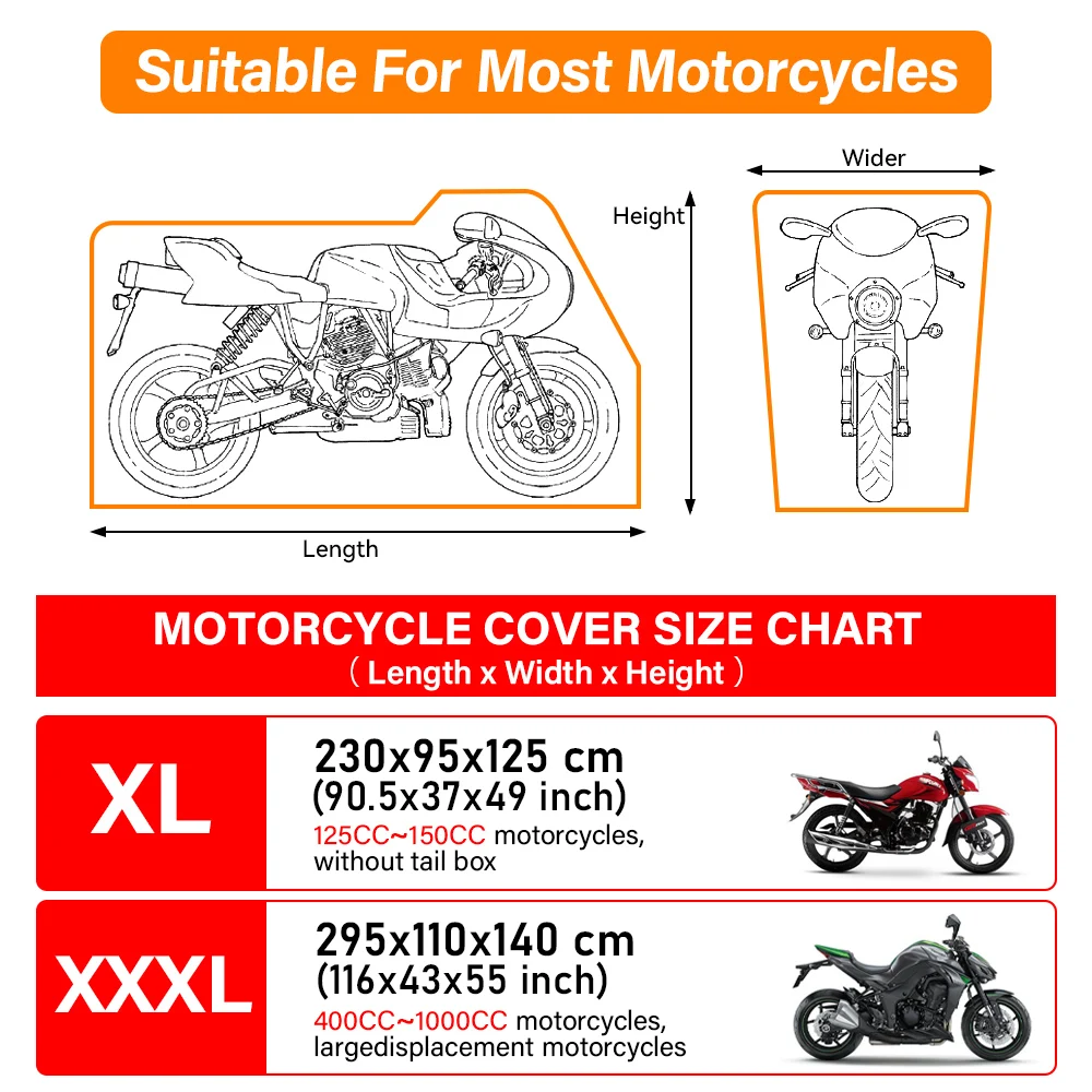 Dicke Oxford Motorrad wasserdichte Abdeckung Universal Outdoor Schutz – Image 6