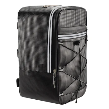 15L Fahrrad-Gepäckträgertasche mit reflektierenden Streifen und Reißverschluss, elastischer Gurt für den