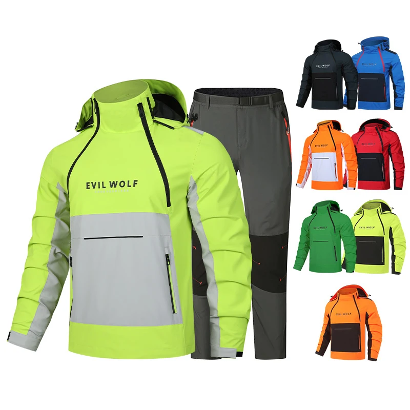 Motorrad-Regenanzug: Regenschutzjacke und -hose für Camping, Wandern, Angeln - Ideal für Motorradfahrer