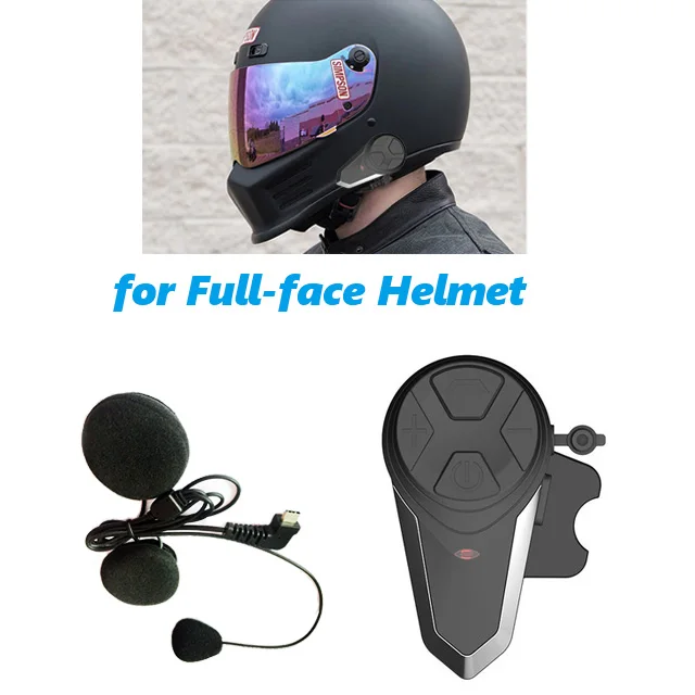 BT-S3NS Motorrad Helm Bluetooth-Kompatibel Headset Intercom Kommunikation Interphone MP3 GPS Wasserdichte