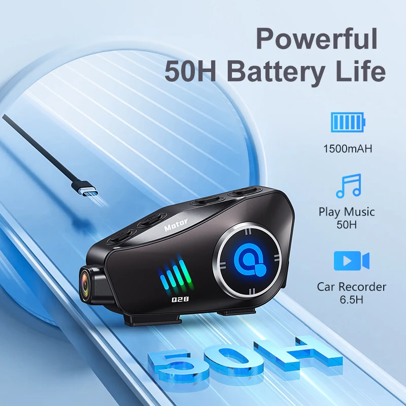 Q28 Motorradhelm Bluetooth-Intercom RGB-Licht Moto-Helm-Headset – Bild 3