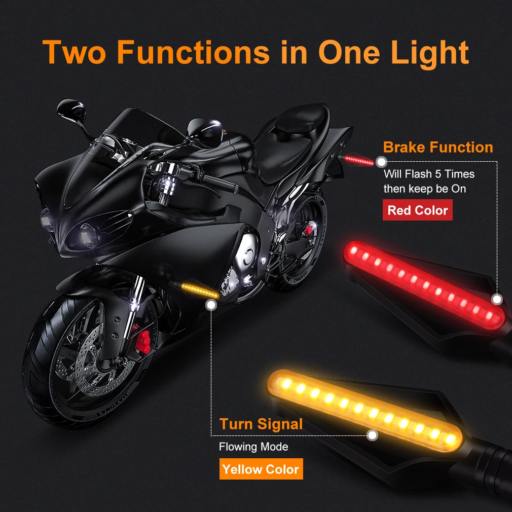 Motorrad LED Blinker Richtungs anzeigen blinken hinten Heck bremse – Bild 6