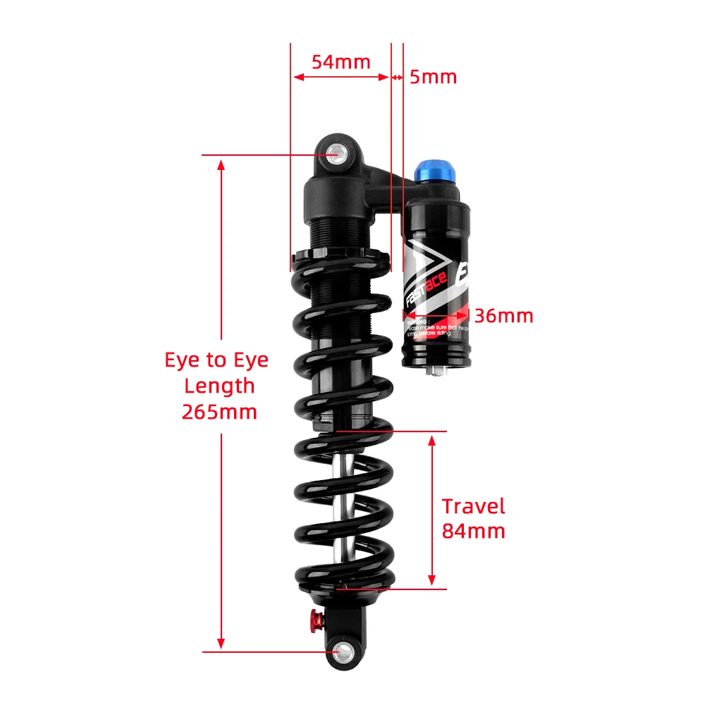 FASTACE MTB Hinterradstoßdämpfer BDA53RC 265 mm – Immagine 3