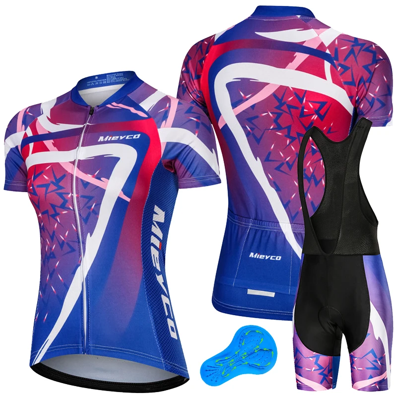 Frauen Kurzarm Radfahren Jersey Sets Sommer Radfahren Kleidung Triathlon Bib Shorts Anzug Bike Uniform Sport