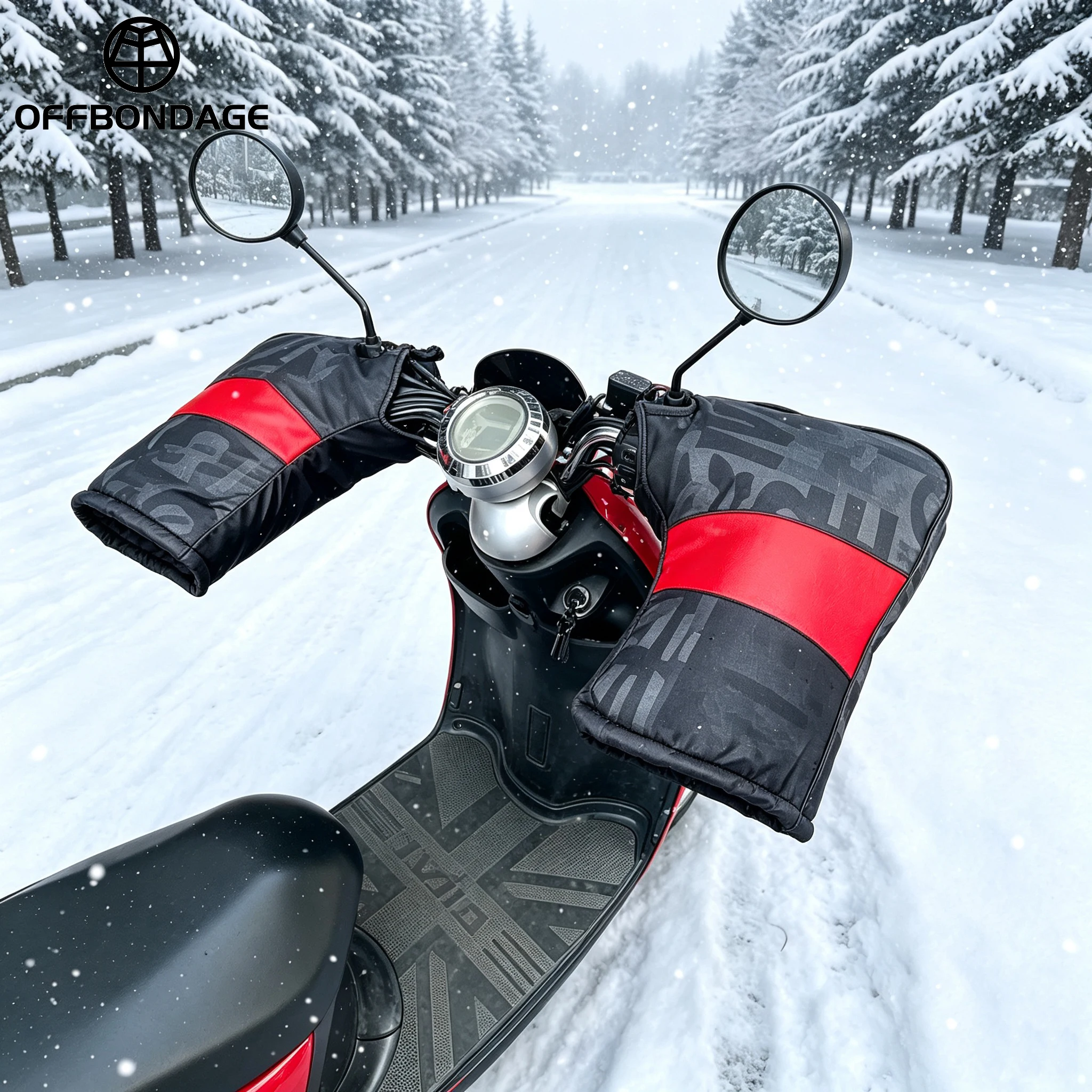 1 Paar Winterwarme Motorradhandschuhe, Lenkerhandschuhe, Schützende Motorrad- und Roller-Handgriffmanschetten