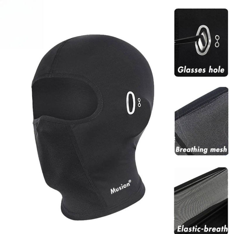 Balaclava Vollgesichtsmaske Fahrradhelm mit Brillenloch Motorrad Sonnenschutz Eisseide Biker Kopfbedeckung