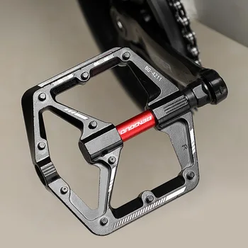 Doppel-DU-Lager MTB Fahrradpedale mit Reflektor, Aluminiumlegierung Fahrradplattformpedale für Sicherheit bei