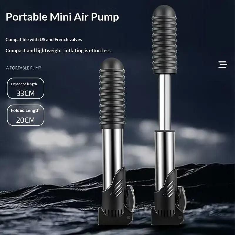 Tragbare Mini-Fahrradpumpe mit Halterung Handpumpe für Mountainbikes – Bild 3