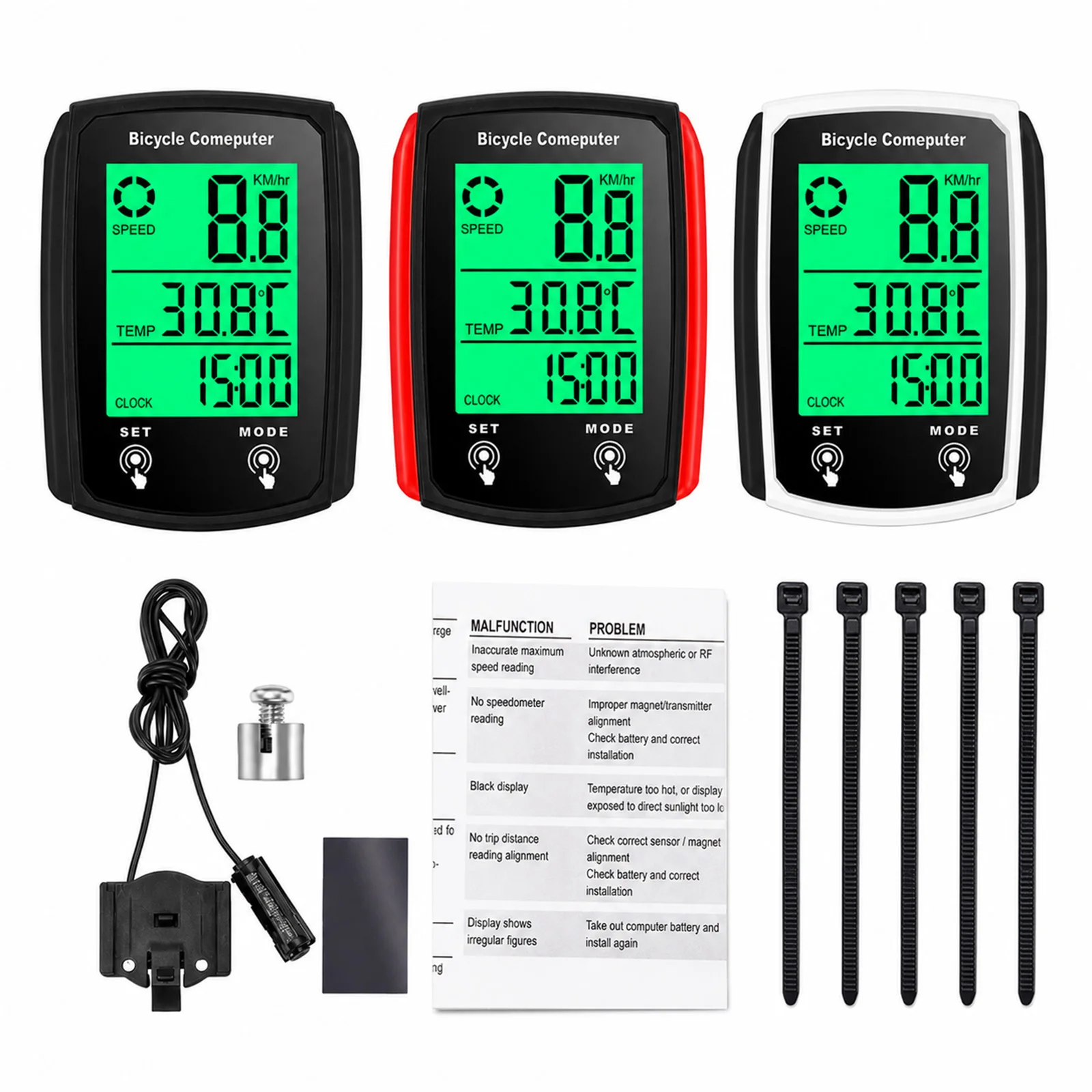 Fahrradcomputer LCD Digitaler Kabelgebundener Fahrradcomputer – Image 6