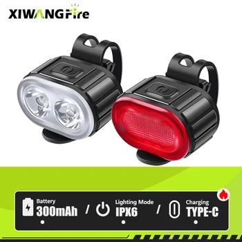 Fahrrad LED-Lichtset Vorne und Hinten USB-Aufladbar Scheinwerfer MTB Wasserdichtes Rücklicht Laterne