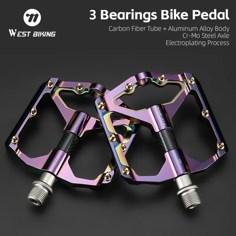 WEST BIKING Galvanisierte Aluminiumlegierung Pedale MTB Rennrad Pedale Mehrfarbig Rutschfest Wasserdicht