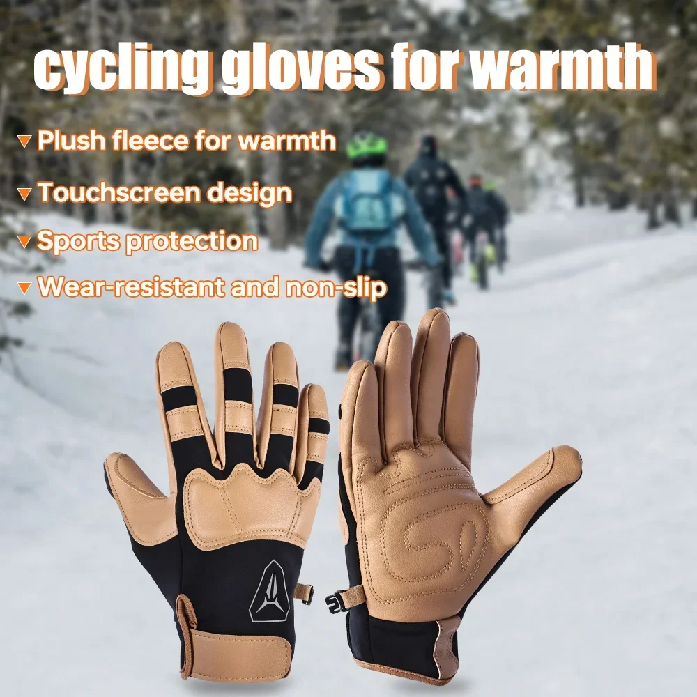 Winter-Fahrradhandschuhe mit Touchscreen-Funktion, winddicht, wärmend – Bild 2