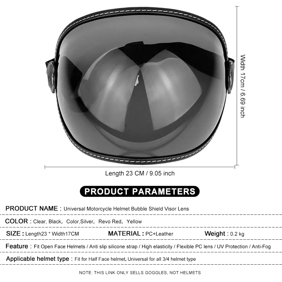 Universelles Motorradhelm-Visier Retro Motorradhelm-Windschutzscheibe – Image 4