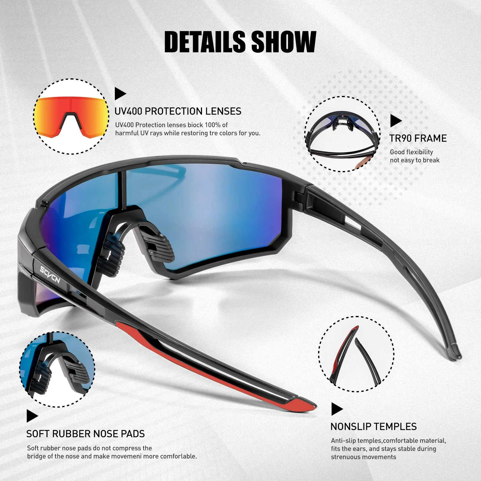 Fahrradbrille für Männer und Frauen - UV400-Fahrradsonnenbrille – Image 5