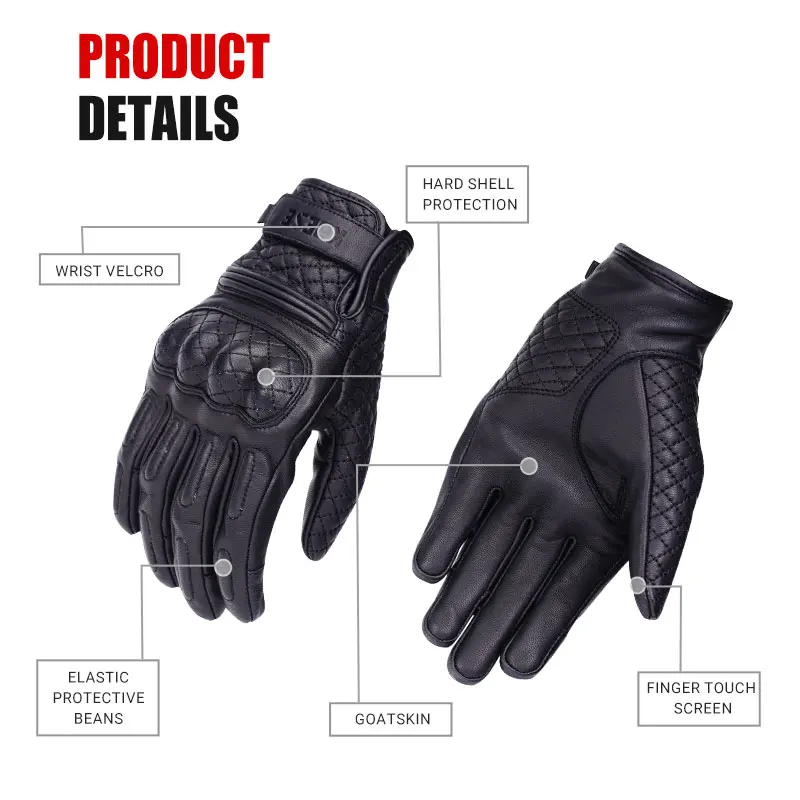 Winter wasserdichte Motorradhandschuhe Lederhandschuhe thermische – Bild 3