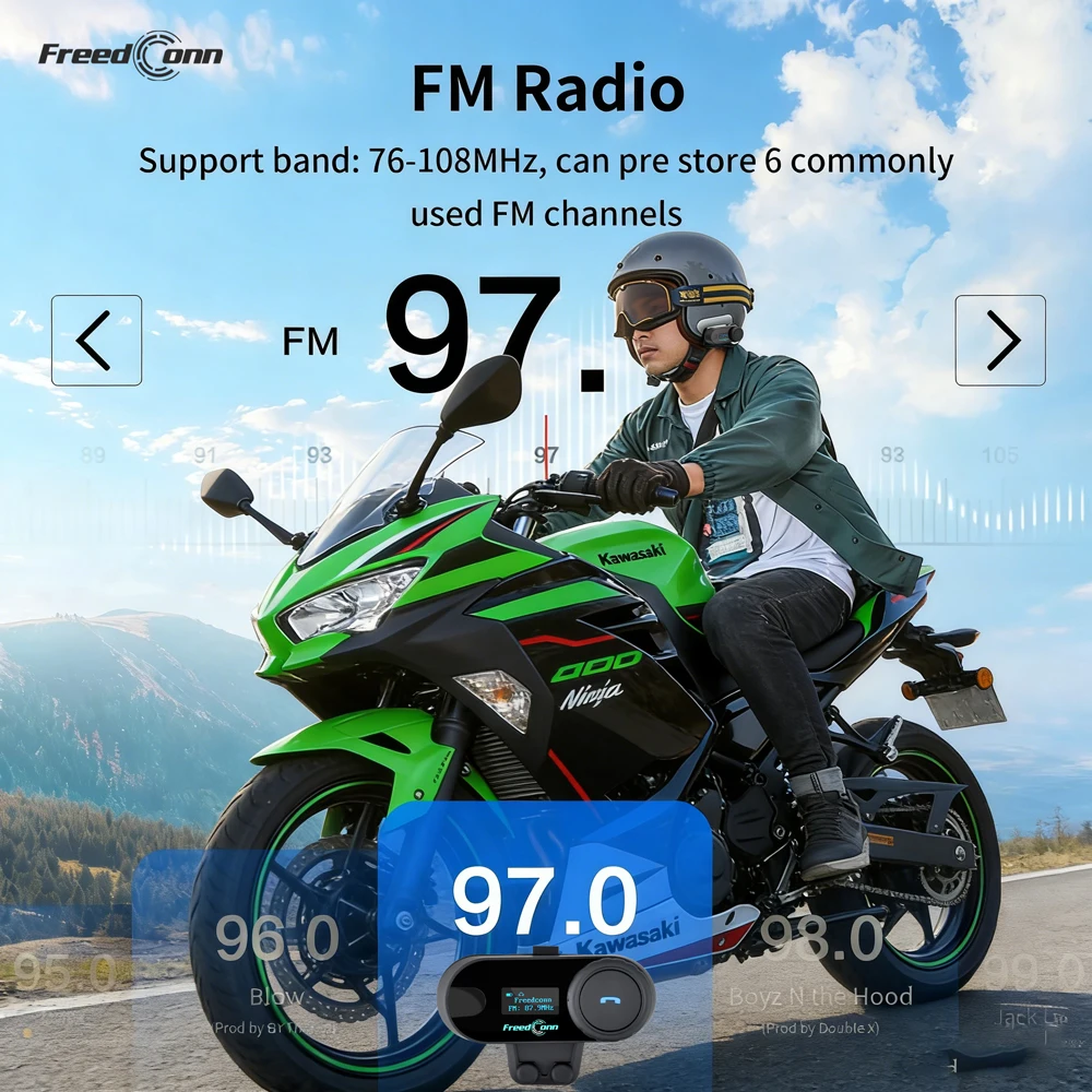 Motorradhelm-Intercom-Headset Bluetooth 6-Wege 2000M Kabelloses – Immagine 6