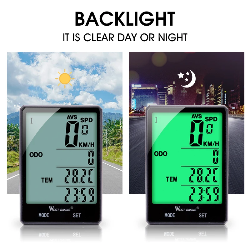 WEST BIKING 2,8 Zoll Fahrradcomputer Großbildschirm Tachometer – Image 3