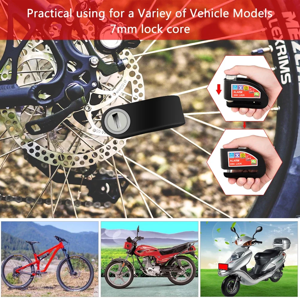 Motorrad Fahrrad Schloss Alarm Sicherheit Schutz Vorhängeschloss Disc – Image 3