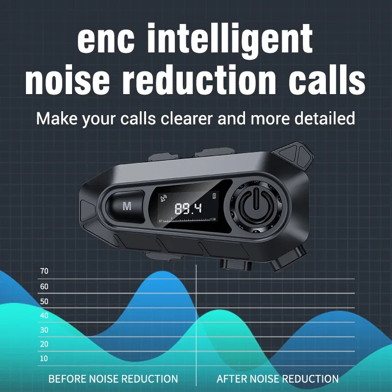Bluetooth 5.3 Motorradhelm-Intercom-Headset Drahtloses Intercom-System – Image 6