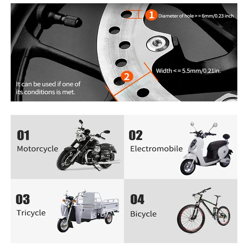 Motorrad Roller Fahrrad Alarm Lock Rad Scheibenbremse Wasserdichte – Image 6