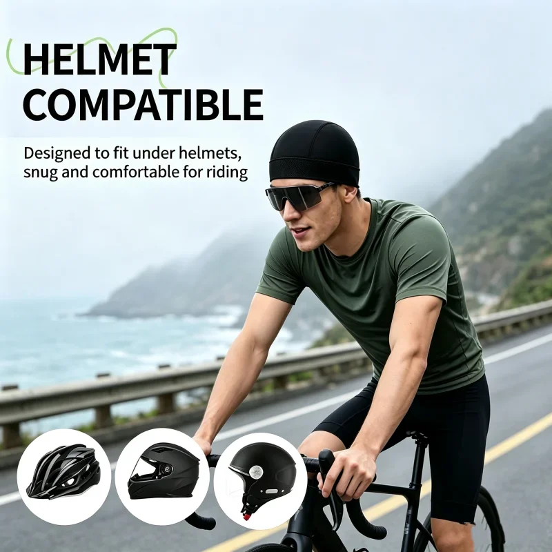 Fahrrad- und Motorradhelm-Innenfutter, Kopfwickel, Mütze – Image 3