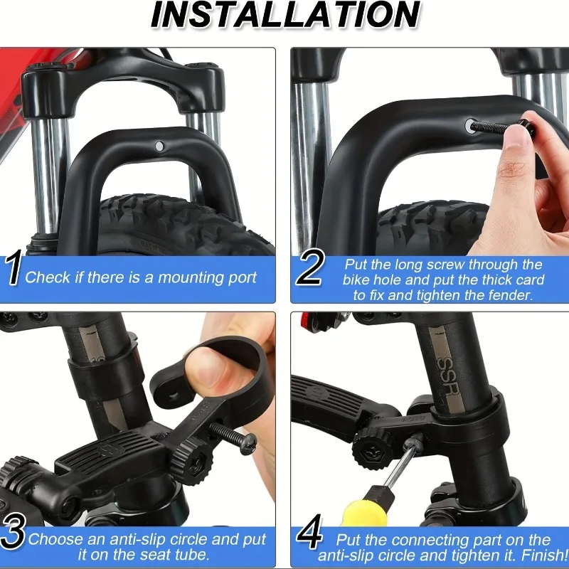 Fahrrad Kotflügel Set Fahrrad Kotflügel Splash Fender Schutz (2 Stück) – Bild 3