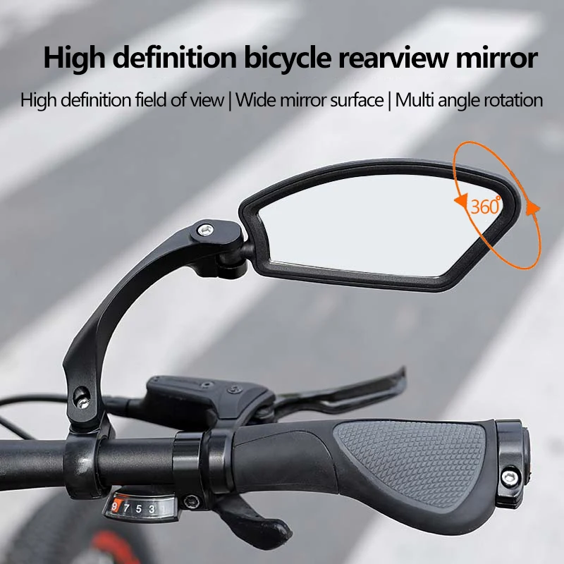 Fahrradlenker aus Edelstahl, HD-Fahrrad-Rückspiegel, 360-Grad-Drehung, großer Rückspiegel, verstellbarer