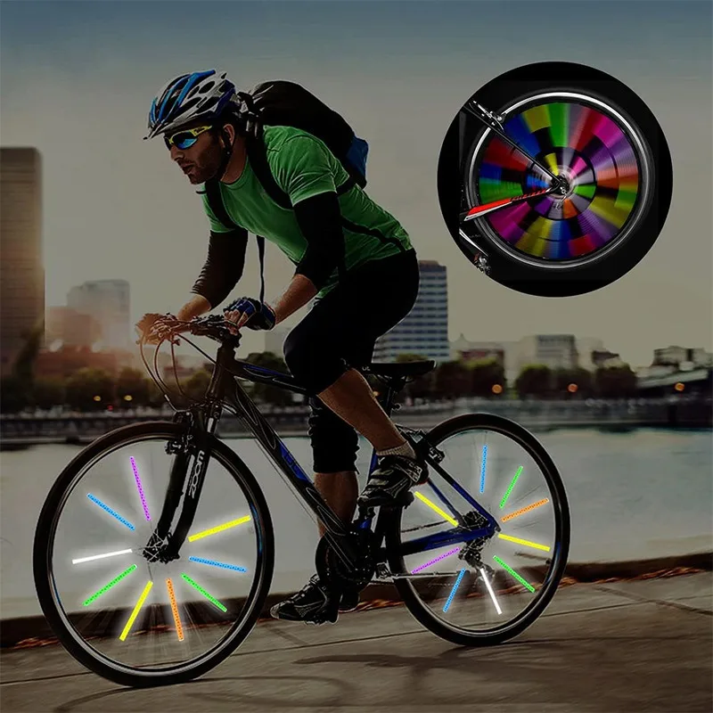Fahrrad Rad Speichen Reflektierende Aufkleber Rohr Streifen Warnlicht DIY 7,5 cm MTB Radfahren Reflektor