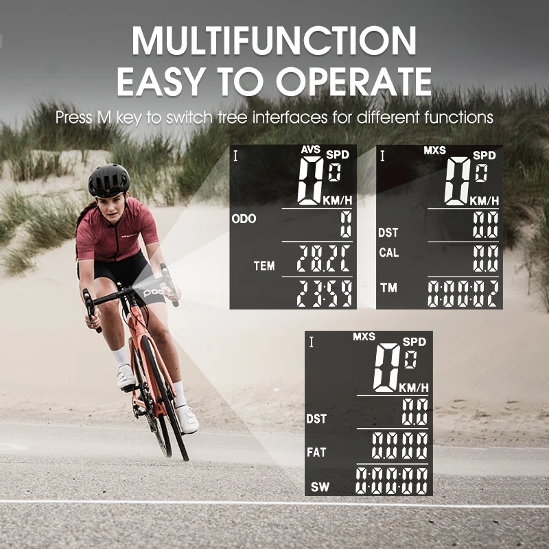 WEST BIKING 2,8 Zoll Fahrradcomputer Großbildschirm Tachometer – Image 6