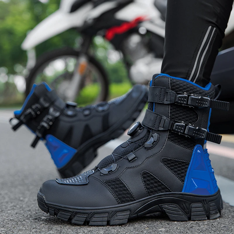Leder Wasserdichte Motorradstiefel Sportschuhe Motorradausrüstung – Immagine 3
