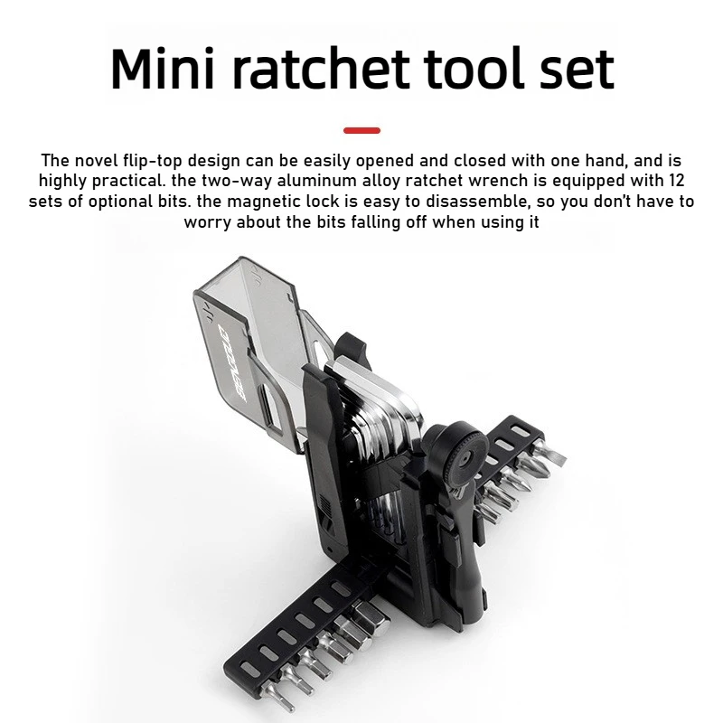Fahrrad-Multitool-Set Ratschenschlüssel 12-in-1 Magnetischer – Image 5